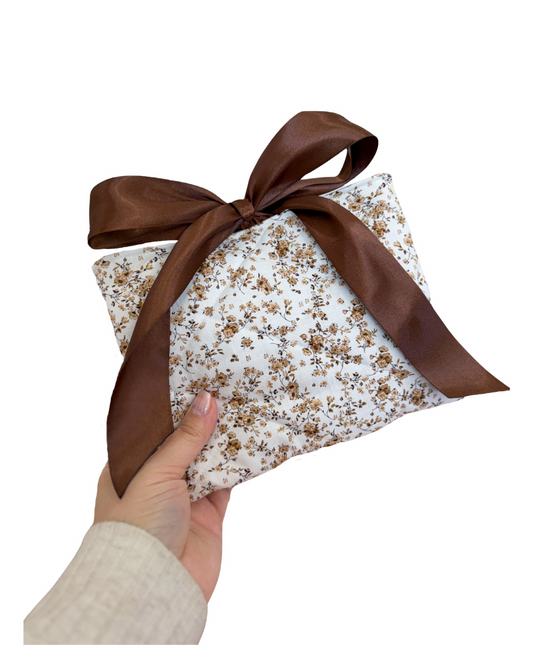 Quilted Book/Kindle Sleeve, Brown Floral