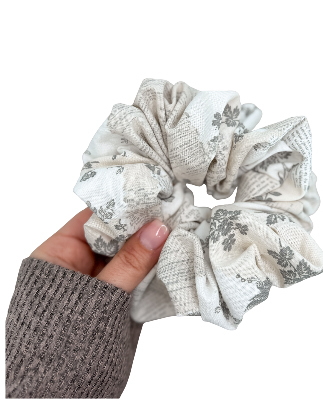 Letter/Floral Cotton Scrunchie