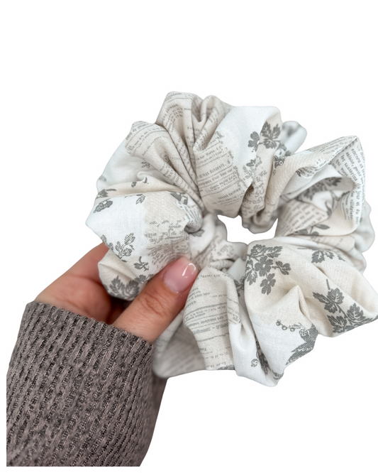 Scrunchie, Letter/Floral Bookish