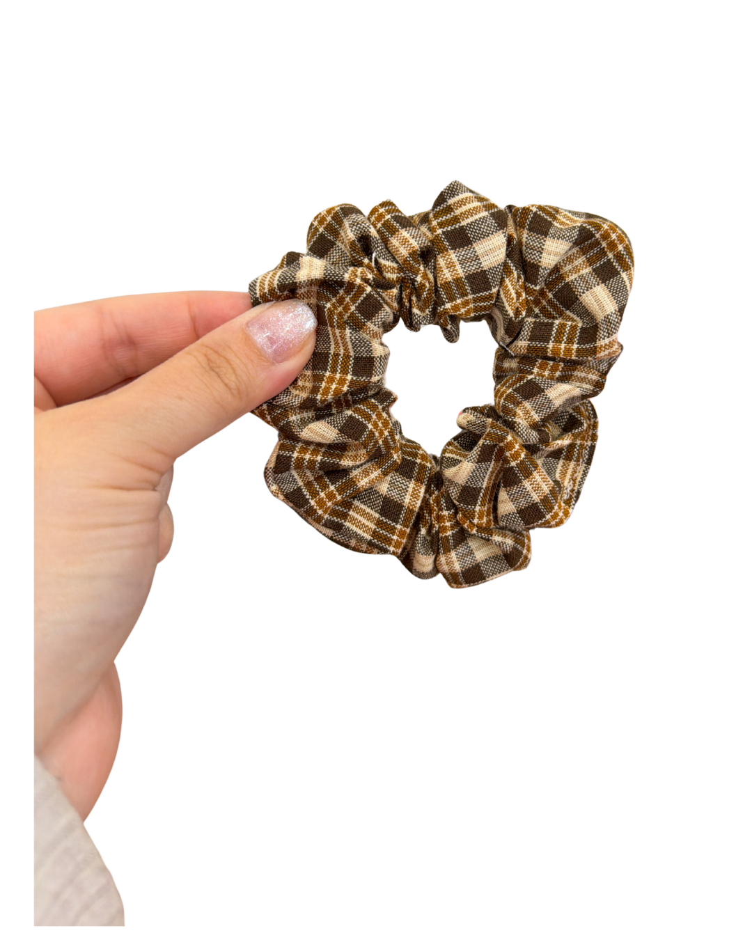 Scrunchie, Brown Plaid