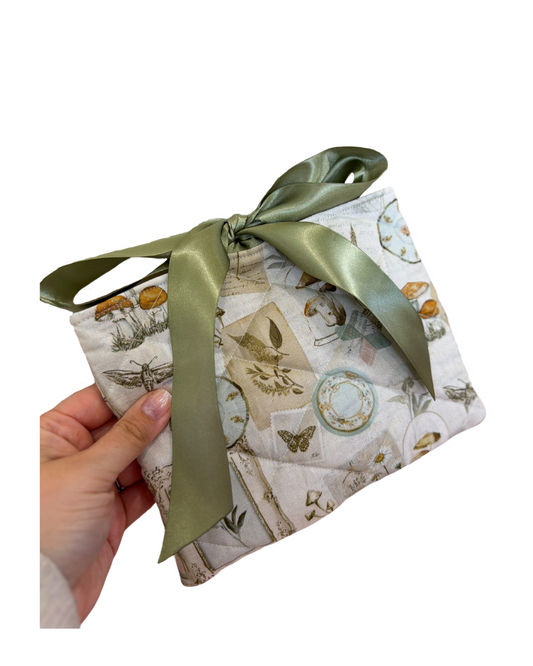 Quilted Book/Kindle Sleeve, Sage Green Emphmera