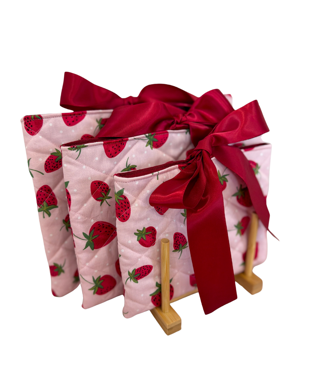 Quilted Book/Kindle Sleeve, Strawberries