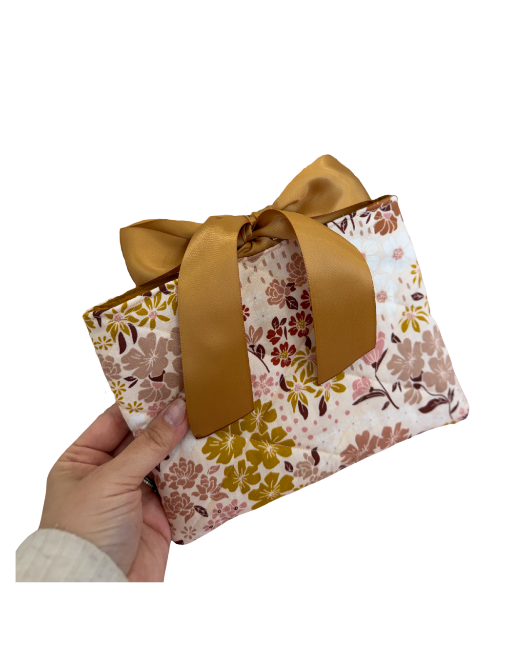 Quilted Book/Kindle Sleeve, Golden Floral