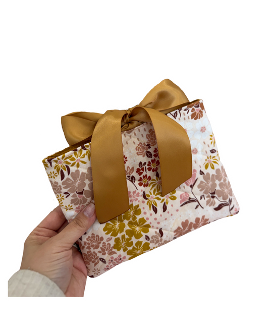 Quilted Book/Kindle Sleeve, Golden Floral