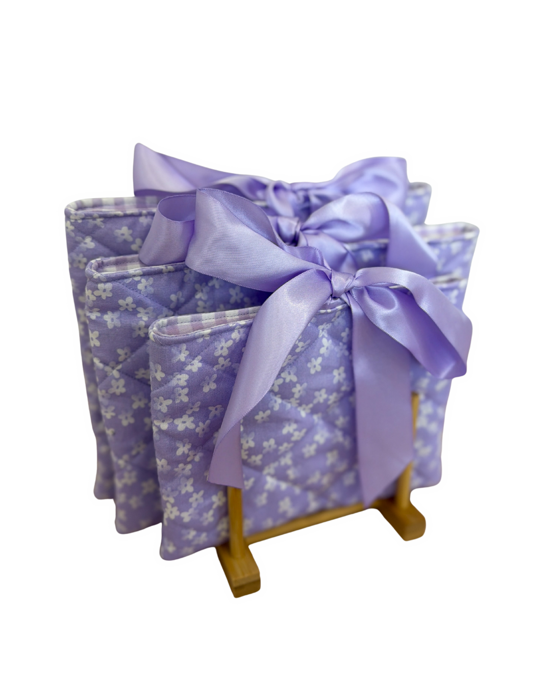 Quilted Book/Kindle Sleeve, Purple Flowers