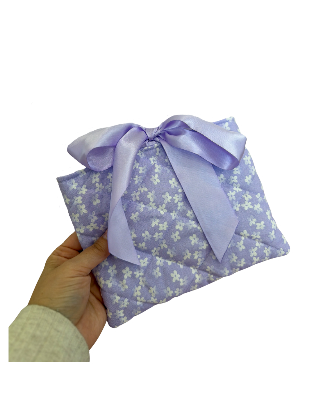 Quilted Book/Kindle Sleeve, Purple Flowers
