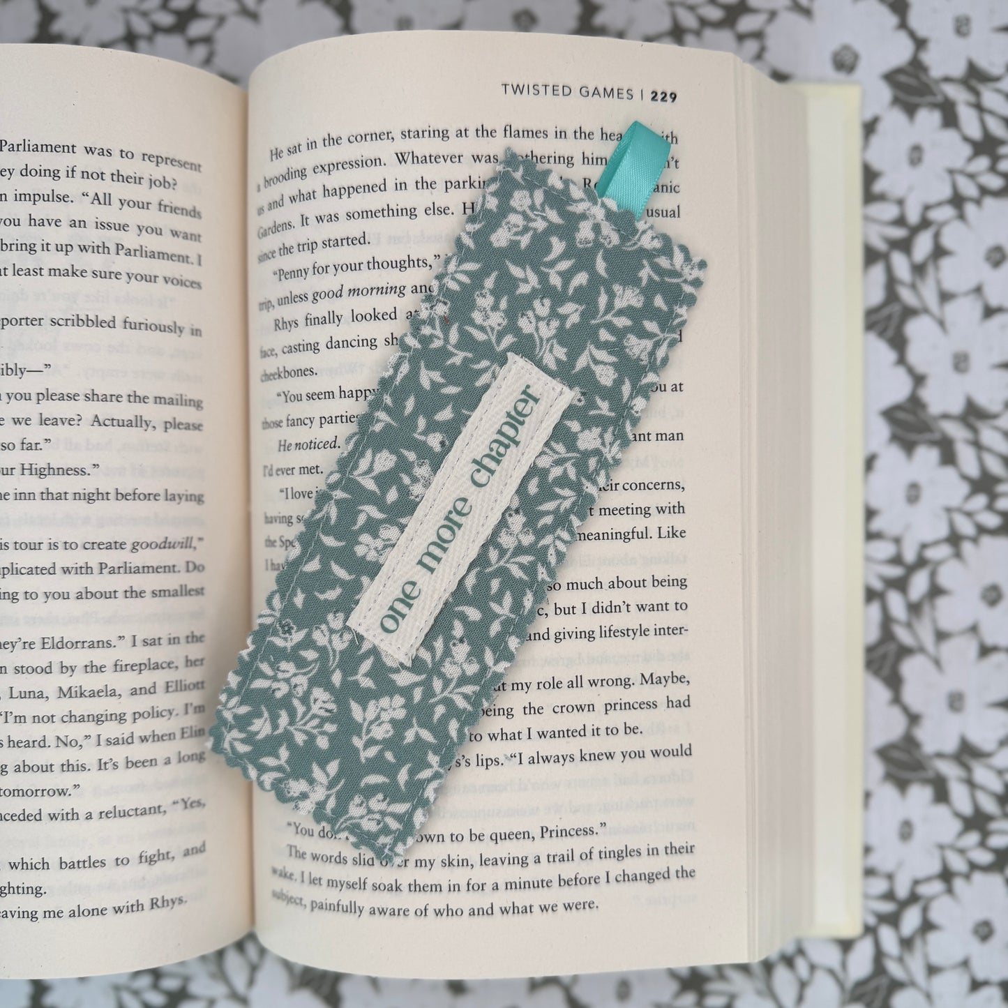 Fabric Bookmark with Bookish Saying