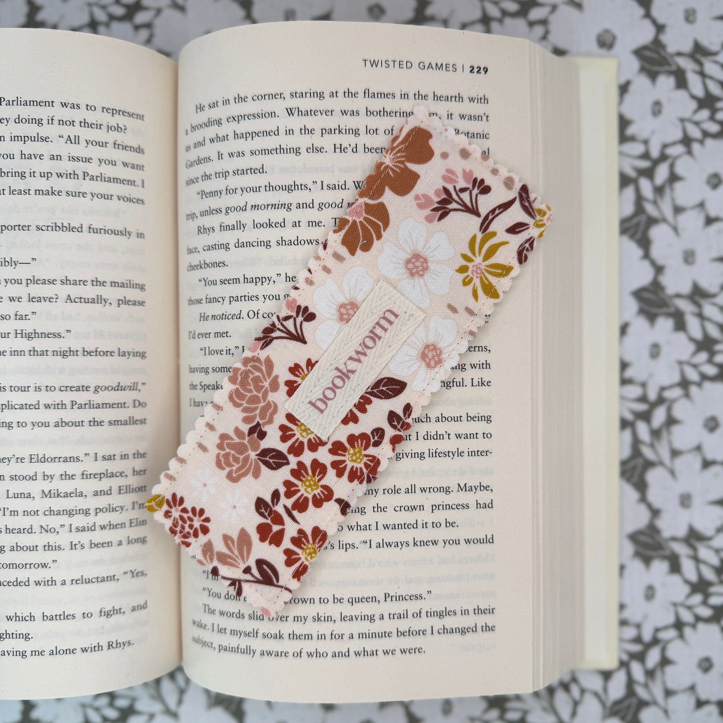 Fabric Bookmark with Bookish Saying