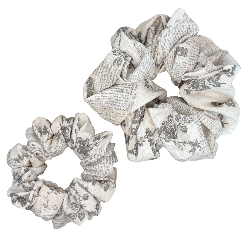 Letter/Floral Cotton Scrunchie