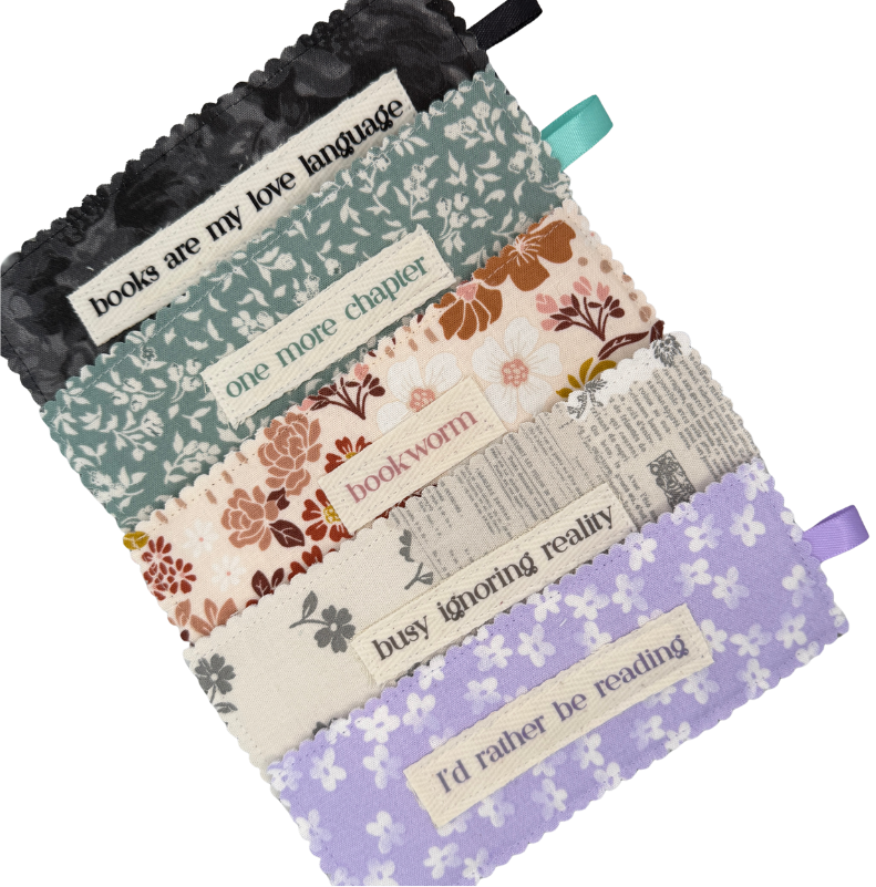 Fabric Bookmark with Bookish Saying