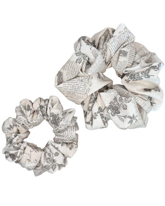 Letter/Floral Cotton Scrunchie