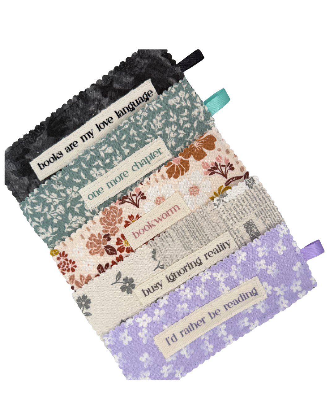 Fabric Bookmark with Bookish Saying