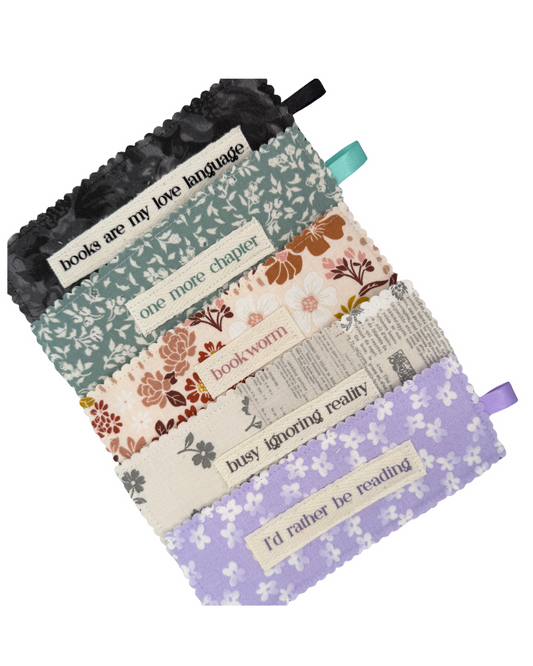 Fabric Bookmark with Bookish Saying
