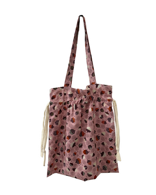 Drawstring Tote Bag, Acorns